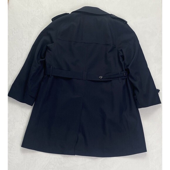 Harbor Master Trench Coat Mens Size 46 Navy Blue Wool Liner Made In USA - Picture 2 of 9